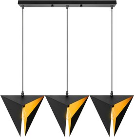GEOMETRISCHE DRIEVOUDIGE LAMP ZWART DRIEVOUDIG APP254-3CP