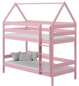 Kinderen Roze Stapelbed van massief hout - Barnie For Kids Kinderen Junior 5059914032428 Children's Beds Home, 160x80, Geen, Matras van schuim/latex v