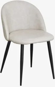 Pack Van 4 Gestoffeerde Eetkamerstoelen Van Staal Kana Zwart & Kunstleren Grijs – Taupe – Koel & Kunstleer - Sklum
