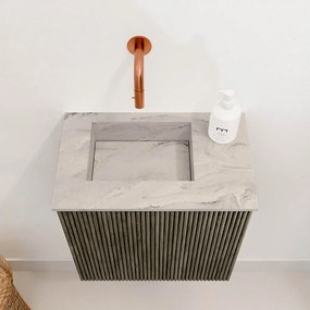 Mondiaz Joya DLux 40cm toiletmeubel shadow met wastafel faye links zonder kraangat glace