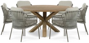 Tuinset 6 personen Aluminium/rope Taupe 4 Seasons Outdoor Capalbio/Sand