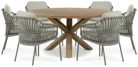 Tuinset 6 personen Aluminium/rope Taupe 4 Seasons Outdoor Capalbio/Sand