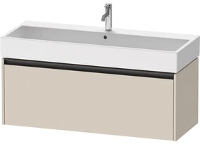 Duravit Ketho 2 wastafelonderbouwkast met 1 lade voor enkele wastafel 118.4x46x44cm met greep antraciet taupe supermat K25079083830000