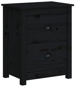 vidaXL Nachtkastje 50x35x61,5 cm massief grenenhout zwart