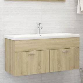 vidaXL Wastafelkast 100x38,5x46 cm spaanplaat sonoma eikenkleurig