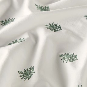 Glasgordijn in gebloemd katoen met ringen, Daya