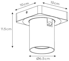 Lucide Nigel plafondlamp 1x 5W zwart