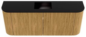 Mondiaz Joya 105cm toiletmeubel ronding links/rechts oak met wastafel faye midden zonder kraangat urban
