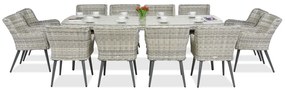 Exclusieve dining tuinset met grote tafel Córdoba voor 12 personen Garden Point wit