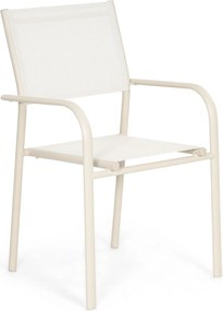 Tuinstoel stapelbaar Aluminium Zand/Beige Presto Brentino