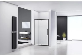 Van Rijn Products Nisdeur zwart 6 mm helder glas incl. glasbehandeling, L/R draaiend (1380-1400) x 2000 mm ST04300140KP