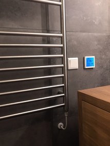 SSI Design Athena elektrische radiator met witte digitale thermostaat RVS geborsteld 140x50cm 300W