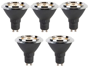Set van 5 GU10 dimbare LED lamp AR70 6W 450 lm 2700K