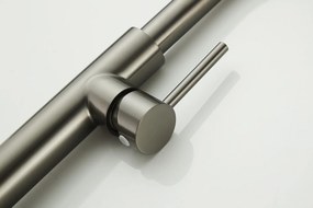 Saniclear Highriser hoge wastafelkraan met gebogen uitloop verouderd ijzer - gunmetal