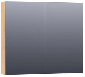 Saniclass Dual Spiegelkast - 80x70x15cm - 2 links- rechtsdraaiende spiegeldeur - MFC - nomad 7194