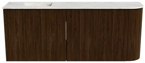 Mondiaz Joya DLux 100cm toiletmeubel ronding rechts walnut met wastafel faye links zonder kraangat ostra