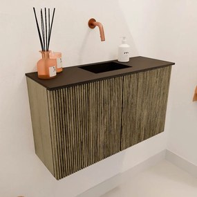 Mondiaz Joya 70cm toiletmeubel dusk met wastafel faye midden zonder kraangat urban