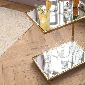 Kare Design Classy Gold Gouden Trolley Met Spiegelglas - 50 X 33cm.