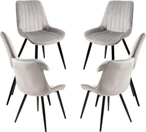 Set 6 Lene Fluwelen Stoelen
