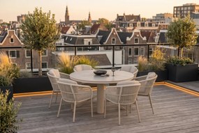 Tuinset Ronde Tuintafel 6 personen 150 cm Rope Zand/Beige  Lifestyle Garden Furniture Monaco/Arancia