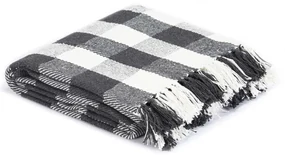 vidaXL Plaid geblokt 125x150 cm katoen antraciet