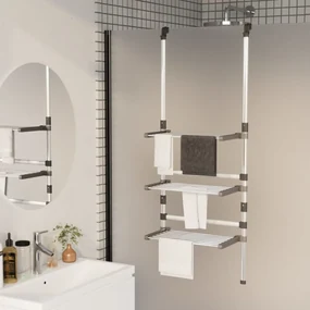 vidaXL Droogrek 3-laags hangend aluminium