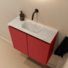 Mondiaz Ture DLux toiletmeubel 60cm fire met wastafel opalo midden zonder kraangat