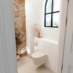 Mondiaz Joya 40cm toiletmeubel oak met wastafel faye links 1 kraangat talc