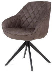 Eetkamerstoel - Neil - met draaivoet - lederlook Toronto antraciet