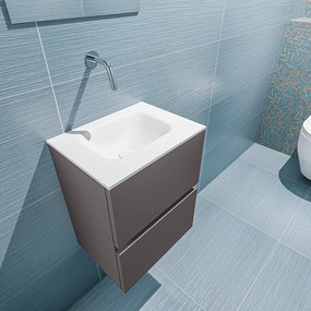 Mondiaz Ada 40cm toiletmeubel dark grey met wastafel talc midden zonder kraangat