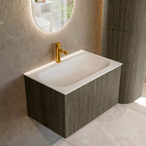 Mondiaz Kurve 70cm badmeubel shadow met 1 lade en wastafel big small midden 1 kraangat