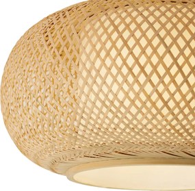 Smart plafondlamp bamboe met witte binnenkant incl. Wifi A60 - Liva