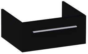 BRAUER Sharp Wastafelonderkast - 60x46x25cm - 1 softclose lade - zonder greep - 1 sifonuitsparing - MDF - hoogglans zwart 1720