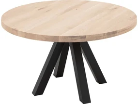 Goossens Eettafel Blade, Strak blad rond 110 x 110 cm 6 cm dik