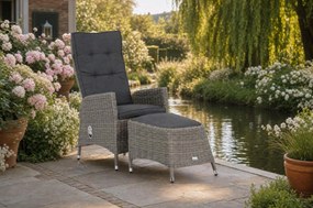 Bistroset 1 persoon  Wicker Grijs Garden Collections Lincoln