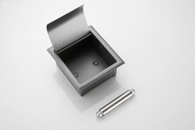 Saniclear Iron inbouw toiletrolhouder met klep gunmetal - verouderd ijzer