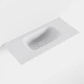 Mondiaz EDEN Wastafel - 51x23cm - zonder kraangat - solid surface - midden - talc F501041Talc