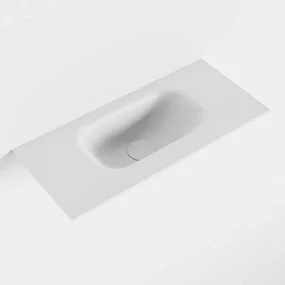 Mondiaz EDEN Wastafel - 51x23cm - zonder kraangat - solid surface - midden - talc F501041Talc