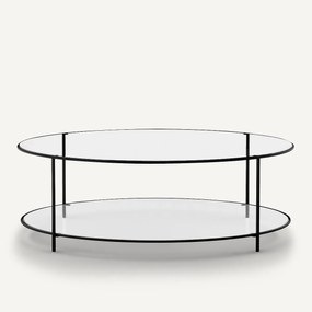 Ronde salontafel in gehard glas, Sybil