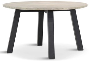 Dining Tuintafel rond 130 cm Aluminium/teak Grijs Derby