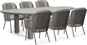 Tuinset 6 personen 240 cm Rope Taupe Santika Furniture Santika