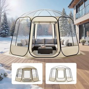 VEVOR Pop-up Bubble Tent, 366 x 345 x 220 cm, Transparante Kampeertent, Tuinkoepel Iglo Tent met Ramen, Sporttent, 540° Panoramisch Uitzicht, voor 10-12 Personen, Terras, Achtertuin