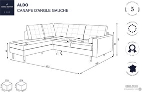 Daniel Hechter Home | 4-Zitshoekbank Aldo hoekdeel links afmetingen (cm): l 223 x breedte 200 x hoogte zwart hoekbanken | NADUVI outlet