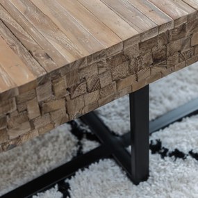 Must Living Bumper Salontafel Teak Houten Latjes - 120 X 60cm.