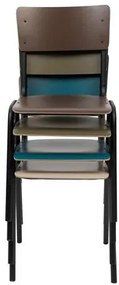 Zuiver Back To School Mat Eetkamerstoel - Petrol - Set Van 2