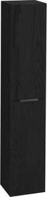 Saqu Lima hoge kast met chromen greep 35x32x180cm eiken zwart