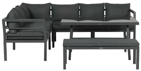 Bari lounge diningset - 4 delig - donker grijs