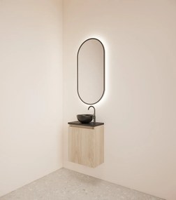 Gliss Design Echo toiletmeubel 40cm kastanje met toppaneel zwart mat