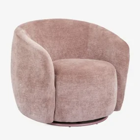 Set Van 2 Mieres Chenille Draaifauteuils Roze Wijn - Sklum