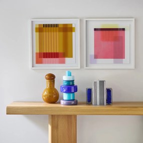 Vaas met 5 ringen van geblazen glas, H32 cm, Maveo